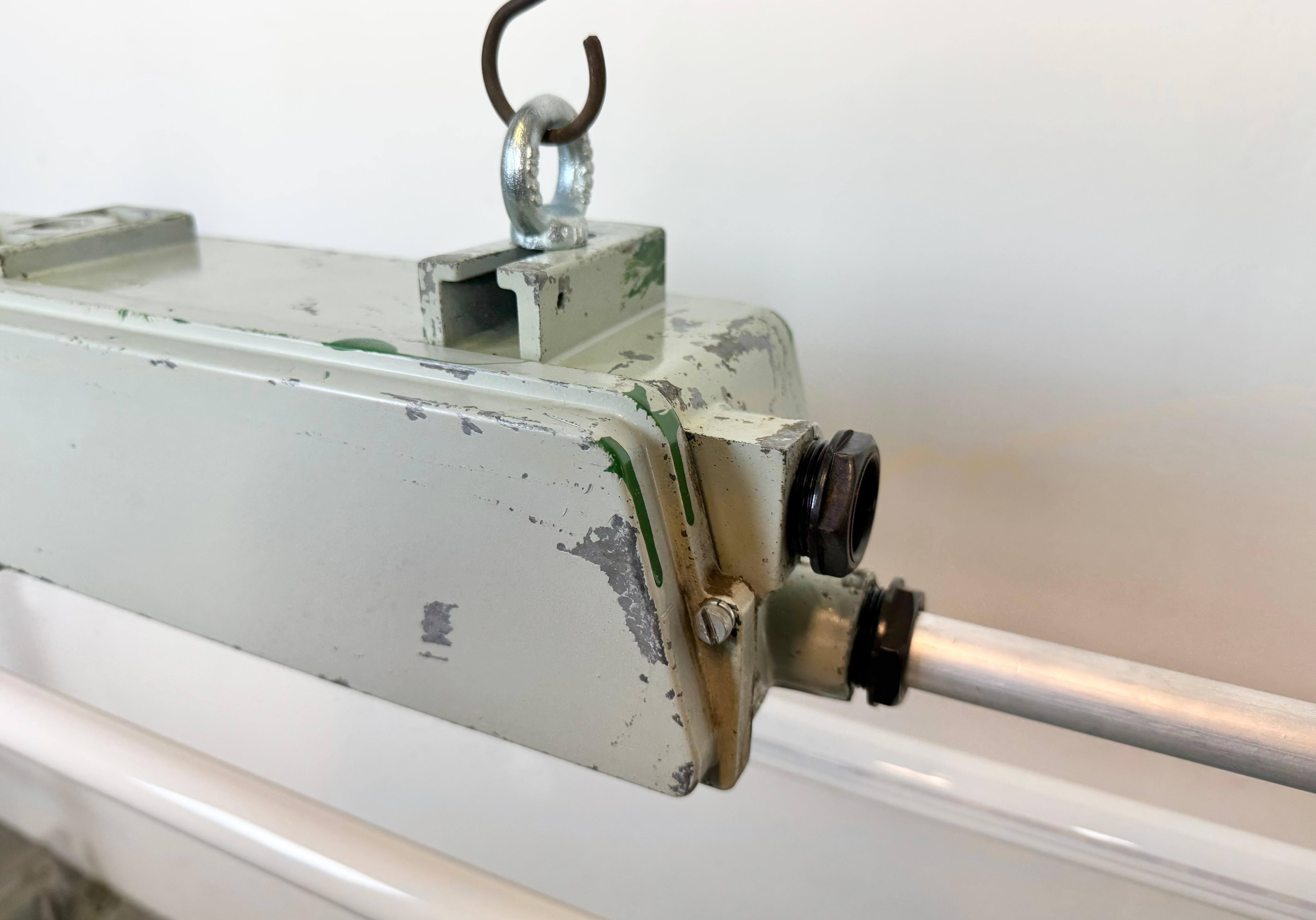Czech Industrial Grey Tube Light from Elektrosvit,  1970s For Sale