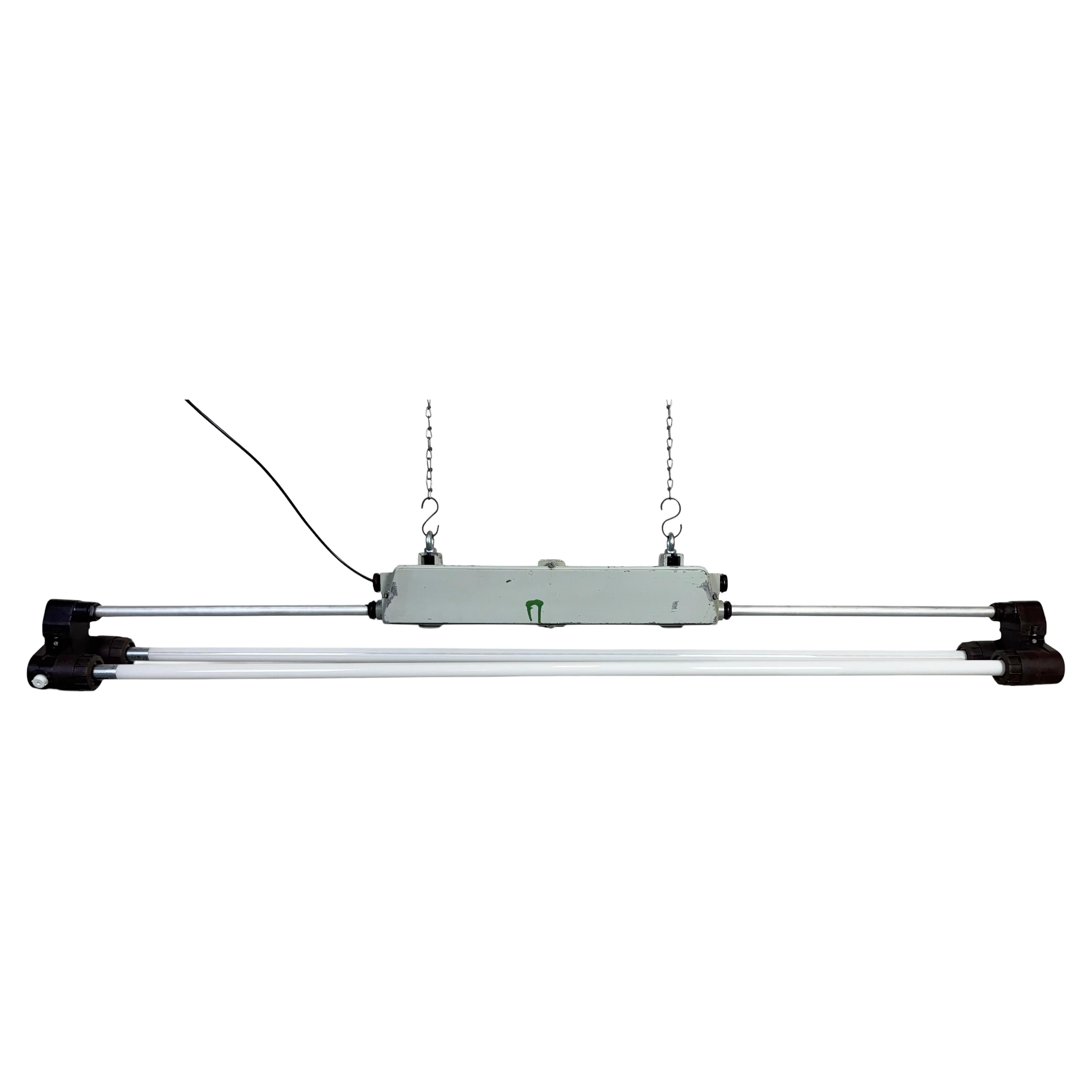 Industrial Grey Tube Light from Elektrosvit,  1970s
