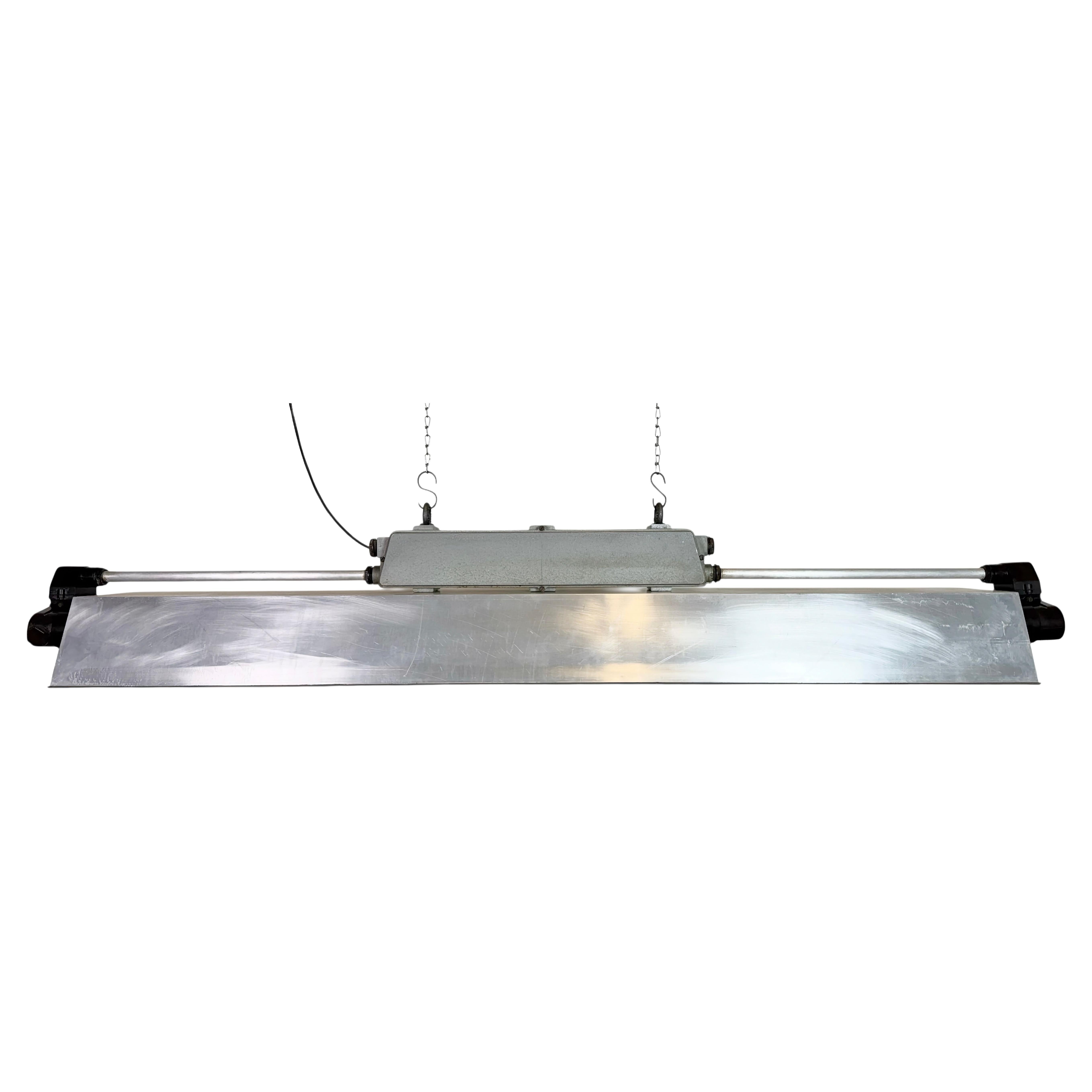 Industrial Grey Tube Light from Elektrosvit, 1970s