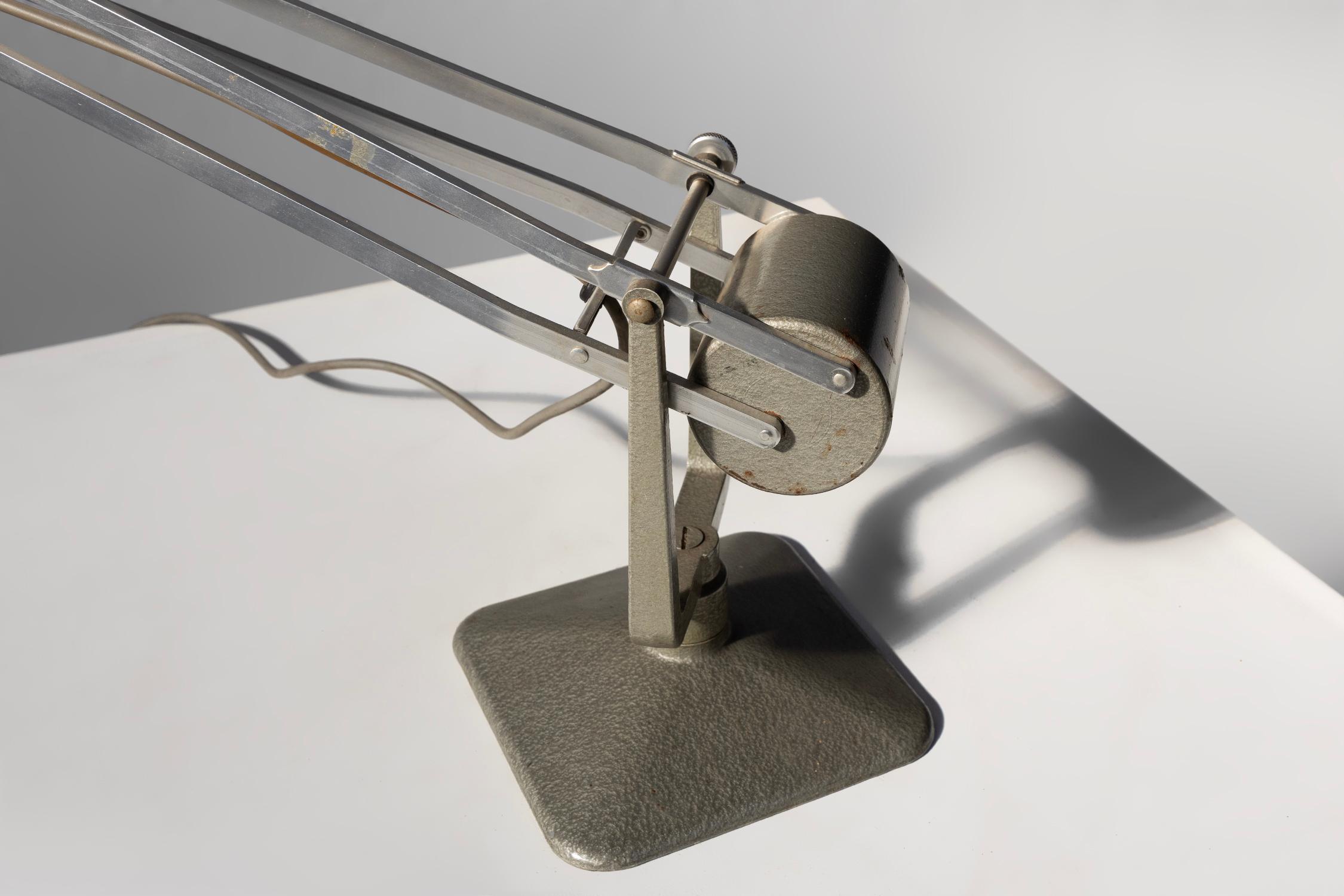 Industrielle Hadrill & Horstmann 'Roller'-Schreibtischlampe 'Roller' im Industriestil, Deutschland ca. 19 5