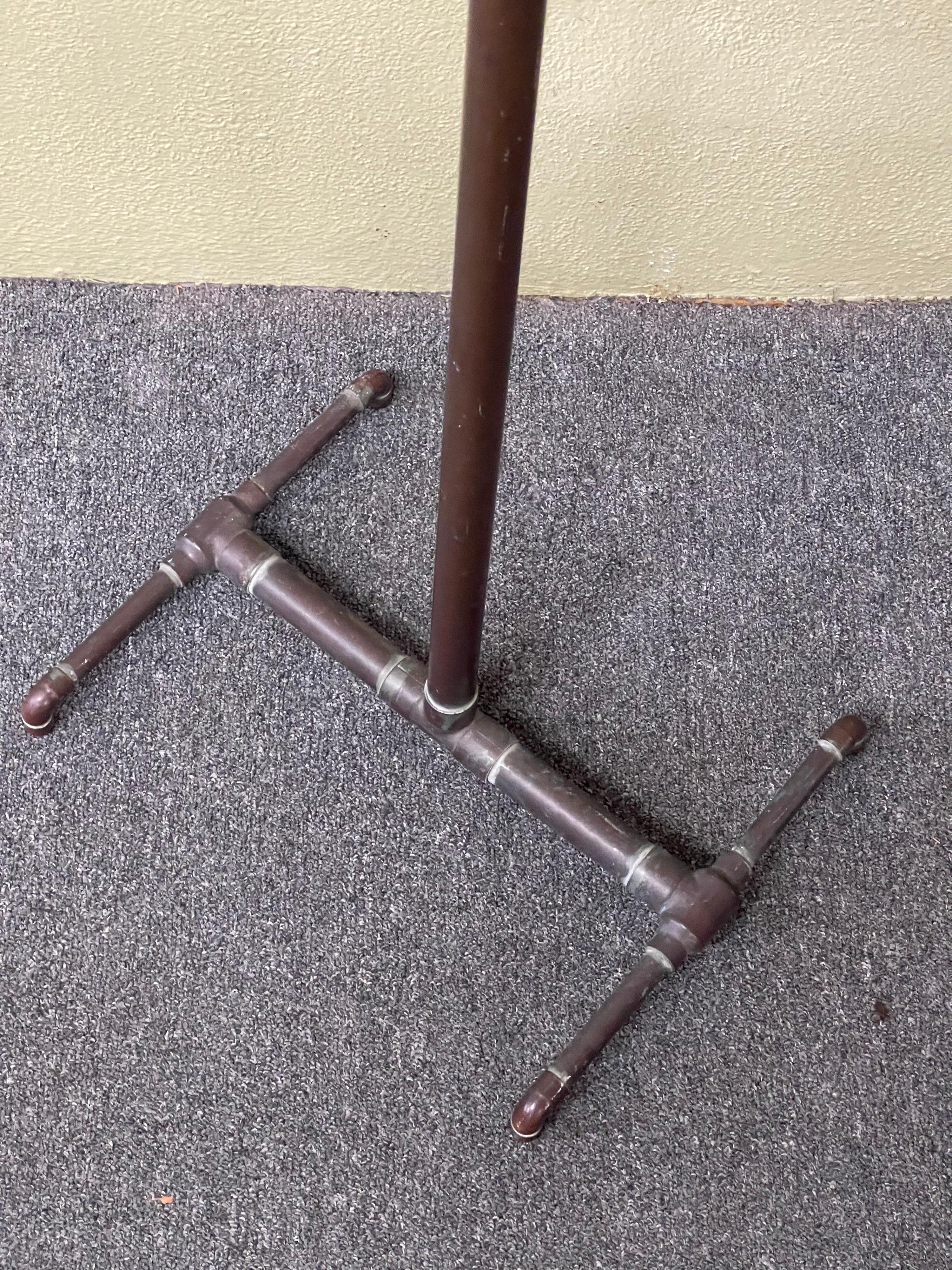 Industrial Handmade Copper Pipe Coat Rack In Good Condition For Sale In San Diego, CA