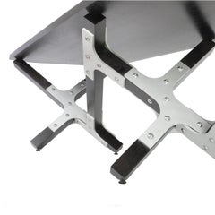 Industrial Handmade Bench by Peter Harrison, Black Wood and  Aluminum, In Stock