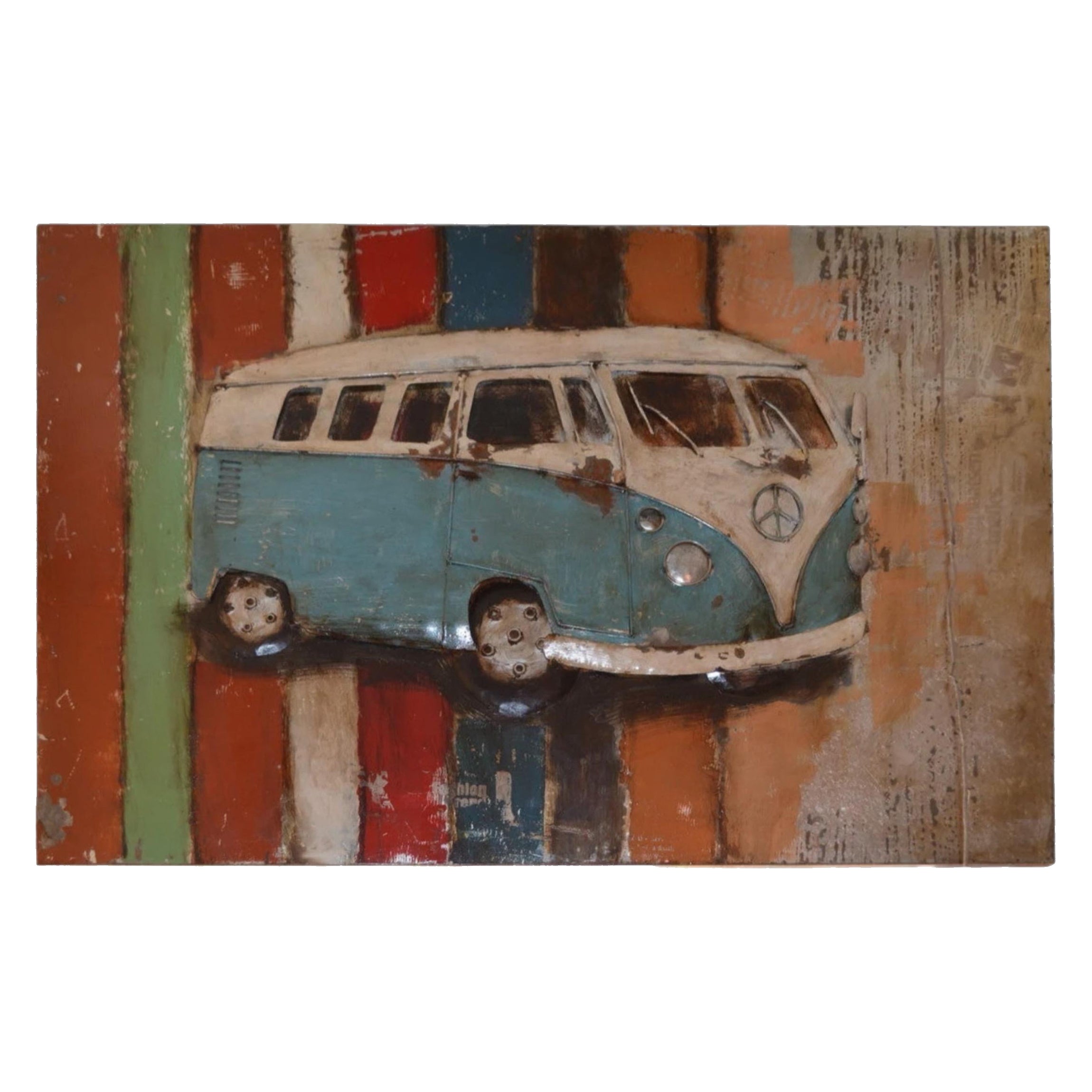 Industrial Handmade Metal 3D Bulli Love Wall Art