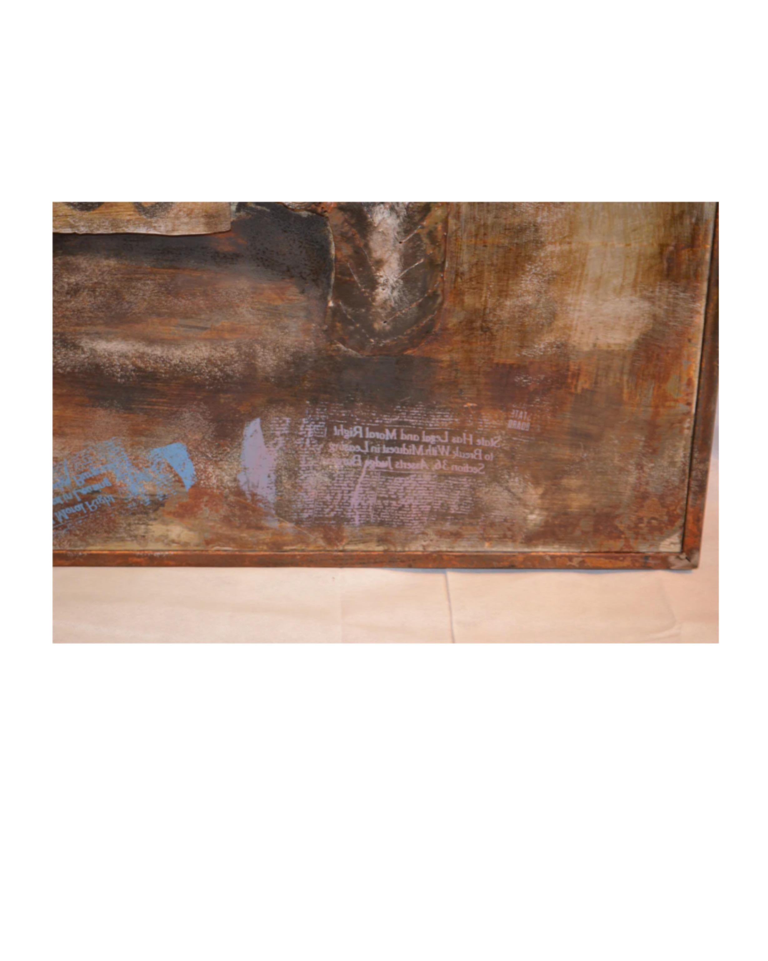 Metalwork Industrial Handmade Metal 3D Relief Image Hummer Wall Art For Sale