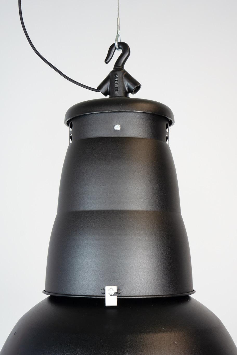 Sandblasted Industrial Hanging Light Pendant Philips PHD400 Black Label Collection 1957 For Sale