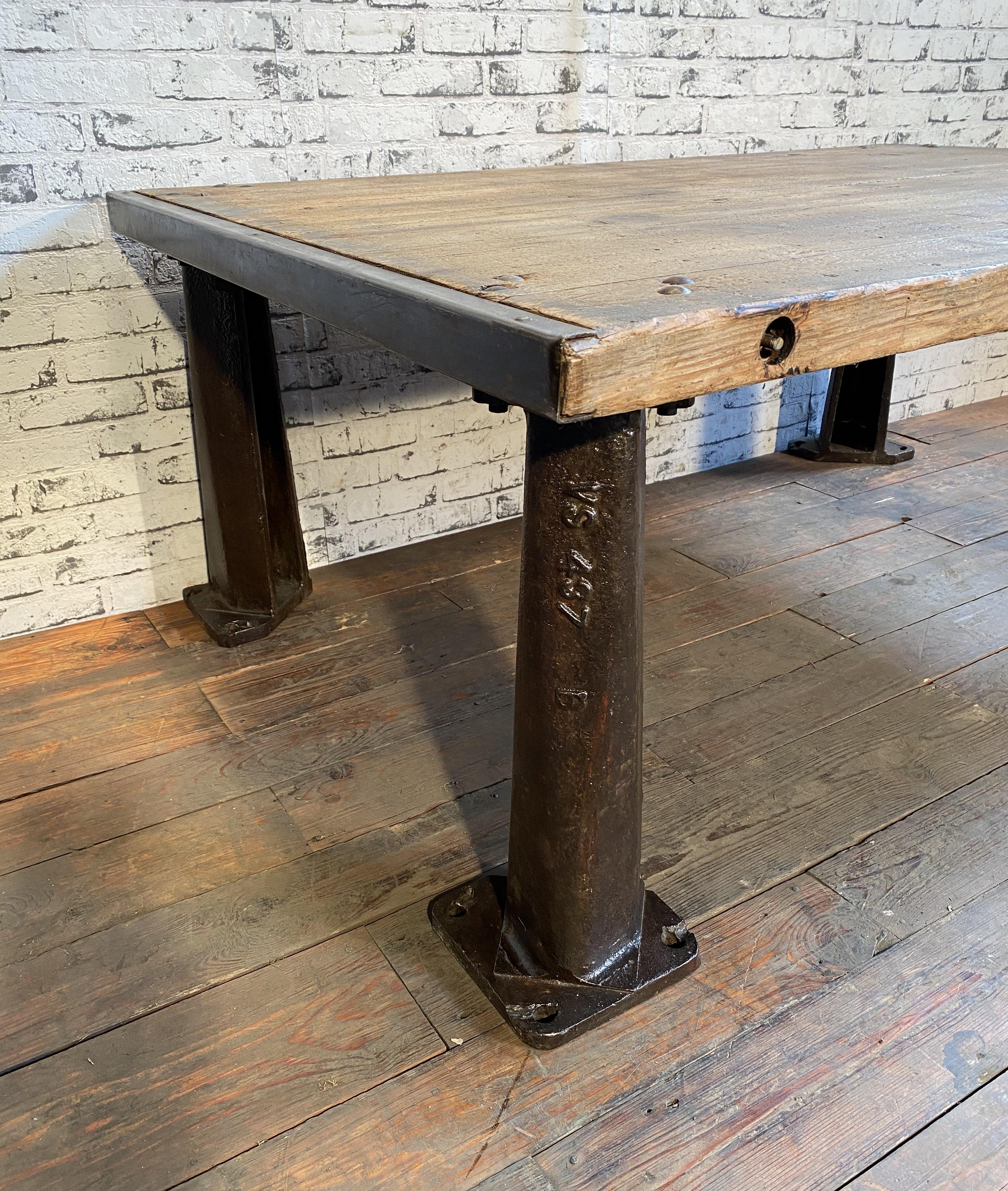 Industrial Heavy Coffee Table, 1950s In Good Condition For Sale In Kojetice, CZ