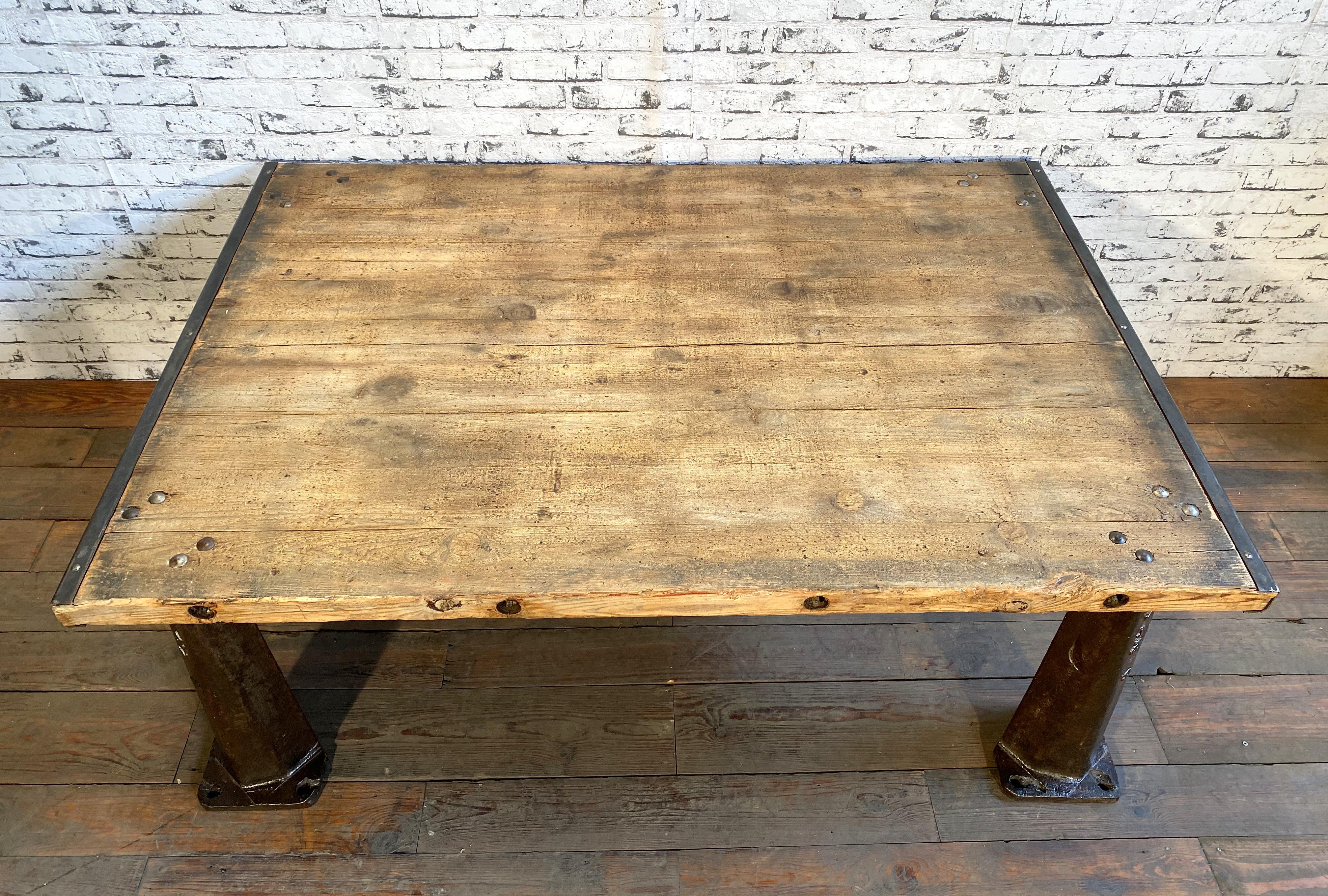 Industrial Heavy Coffee Table, 1950s For Sale 1