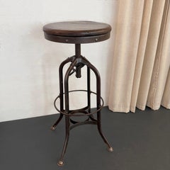 Industrial Height Adjustable Factory Stool By Toledo Metal Furniture Co.