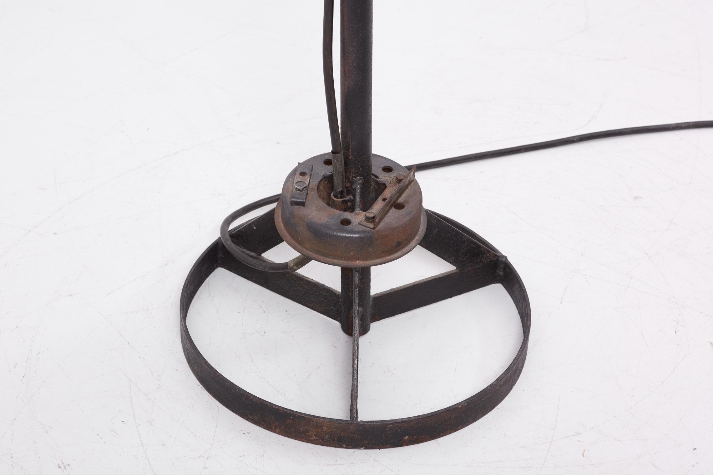 Industrial Height Adjustable Floor Lamp Bauhaus In Fair Condition For Sale In Berlin, DE