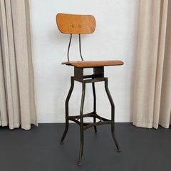 Industrial Height Adjustable Stool By Toledo Metal Furniture Co.