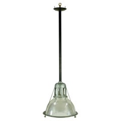 Used Industrial Holophane Glass Steel Pendant Light Qty Available