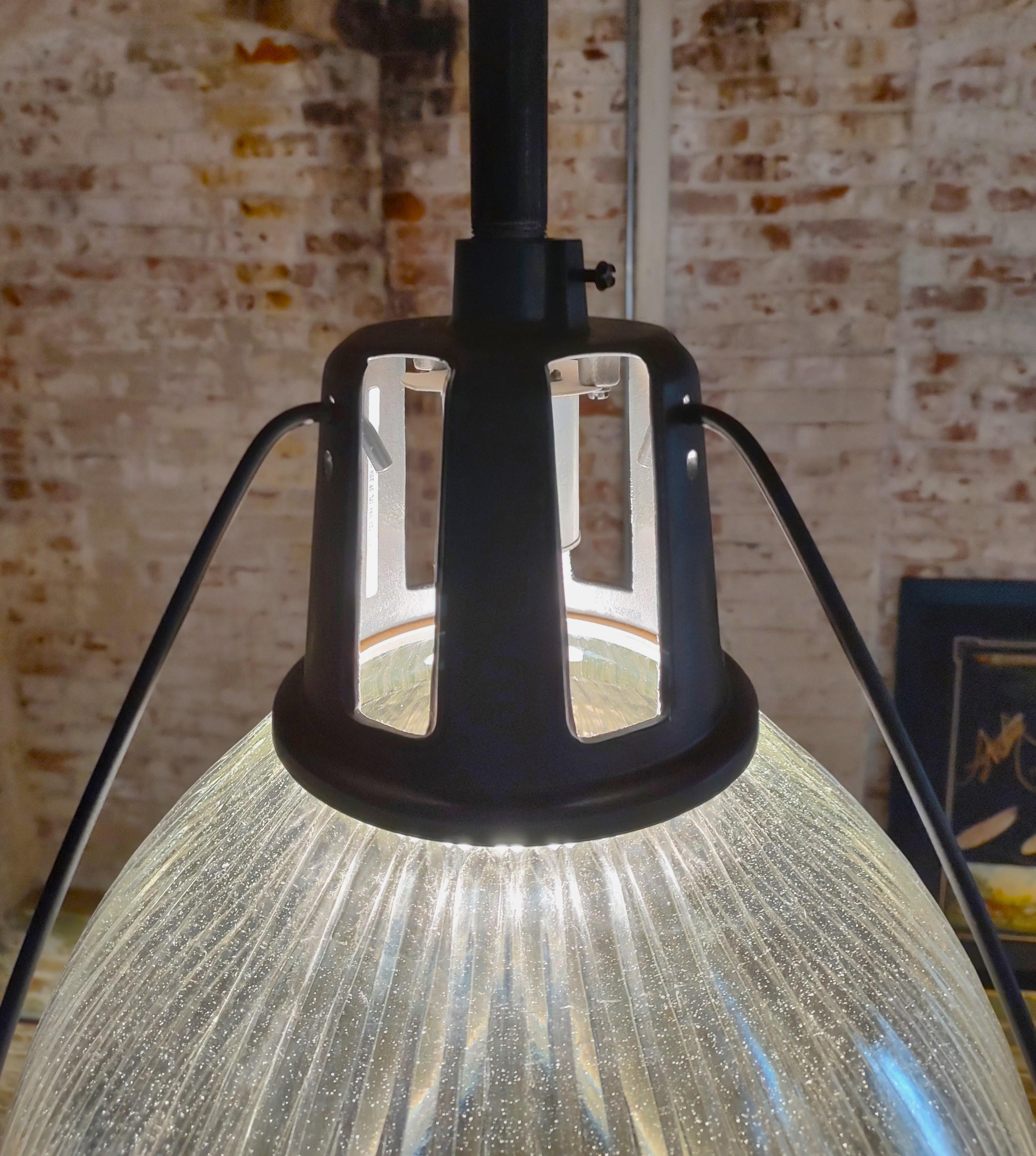 Industrial Holophane Pendant In Good Condition For Sale In Oakville, CT