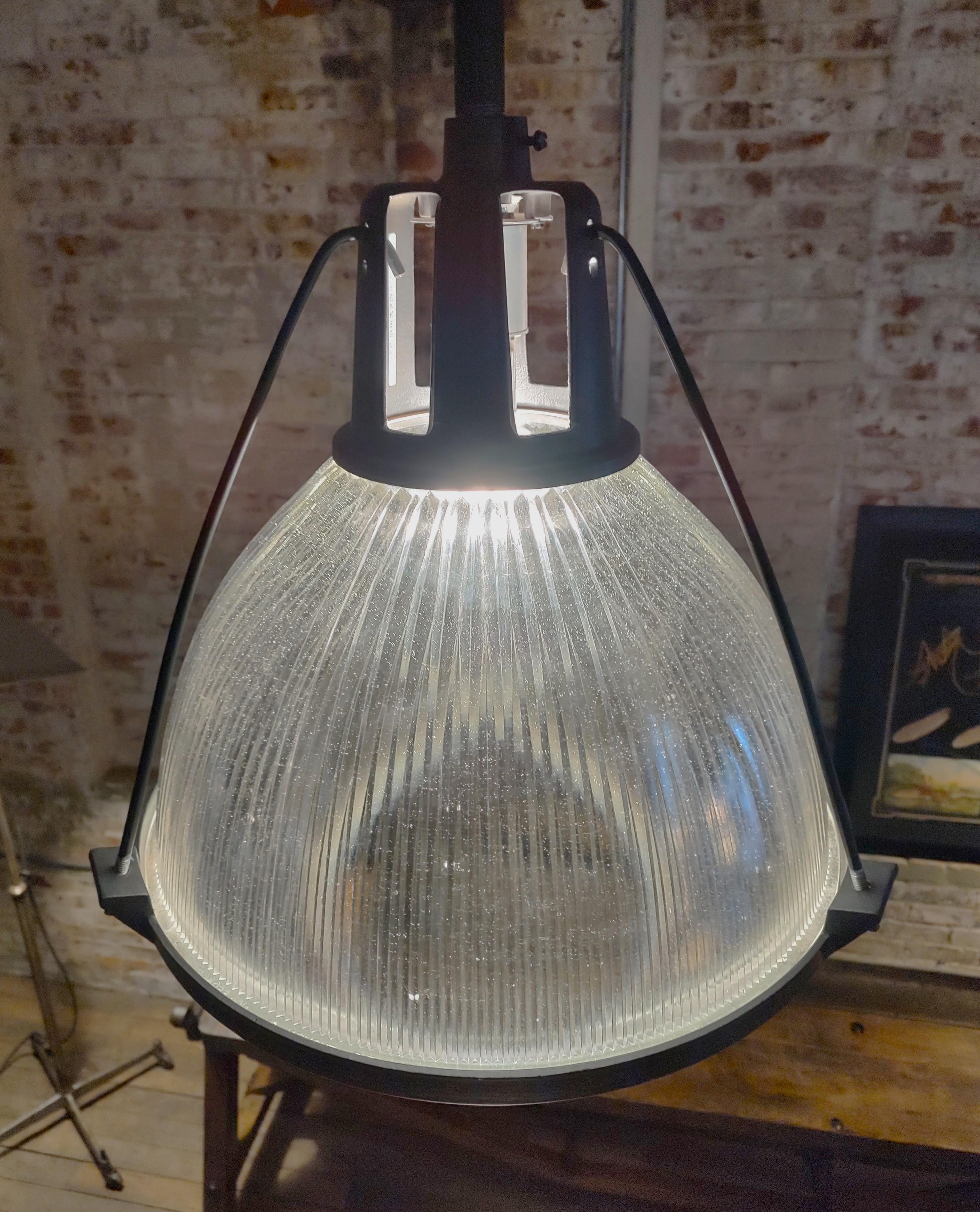 20th Century Industrial Holophane Pendant For Sale