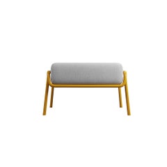 Industrial Honey Finish Ottoman DUV Creme Stoff mit handgefertigt von Murmurio