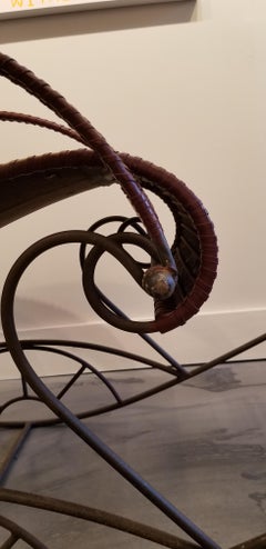 Industrial Iron and Leather Rocker