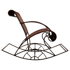 Industrial Iron and Leather Rocker