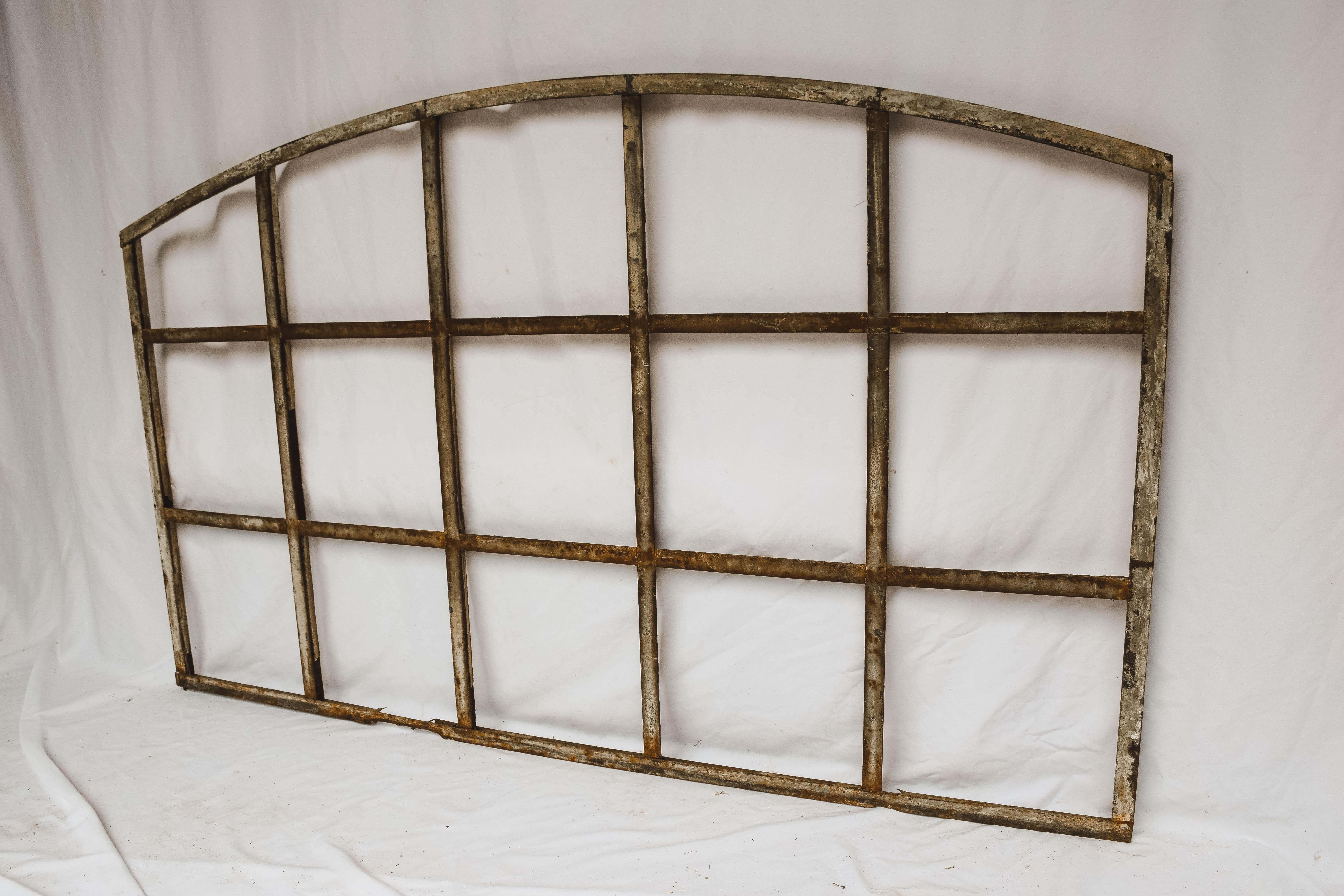 European Industrial Iron Arched Factory Window