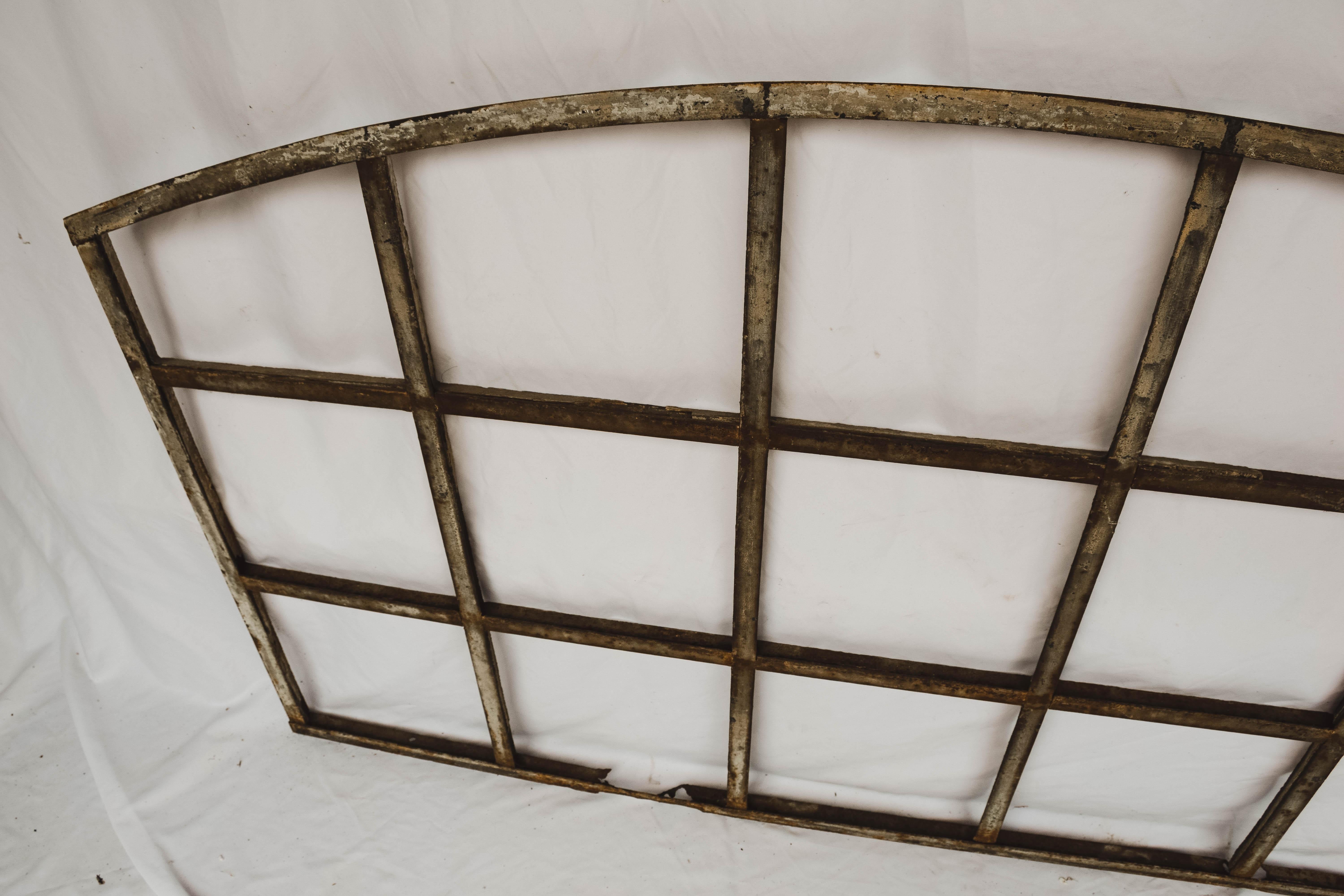 20th Century Industrial Iron Arched Factory Window