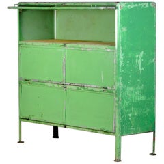 Vintage Industrial Iron Cabinet, 1950s