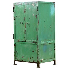 Retro Industrial Iron Cabinet, 1950s