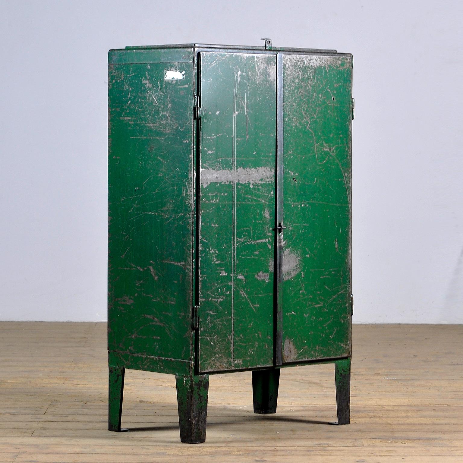 Hungarian Industrial Iron Cabinet, 1960s For Sale