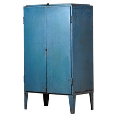 Vintage Industrial Iron Cabinet, 1970s
