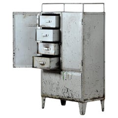 Industrial Iron Cabinet With 4 Drawers, 1960's