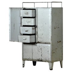Industrial Iron Cabinet With 4 Drawers, 1960's