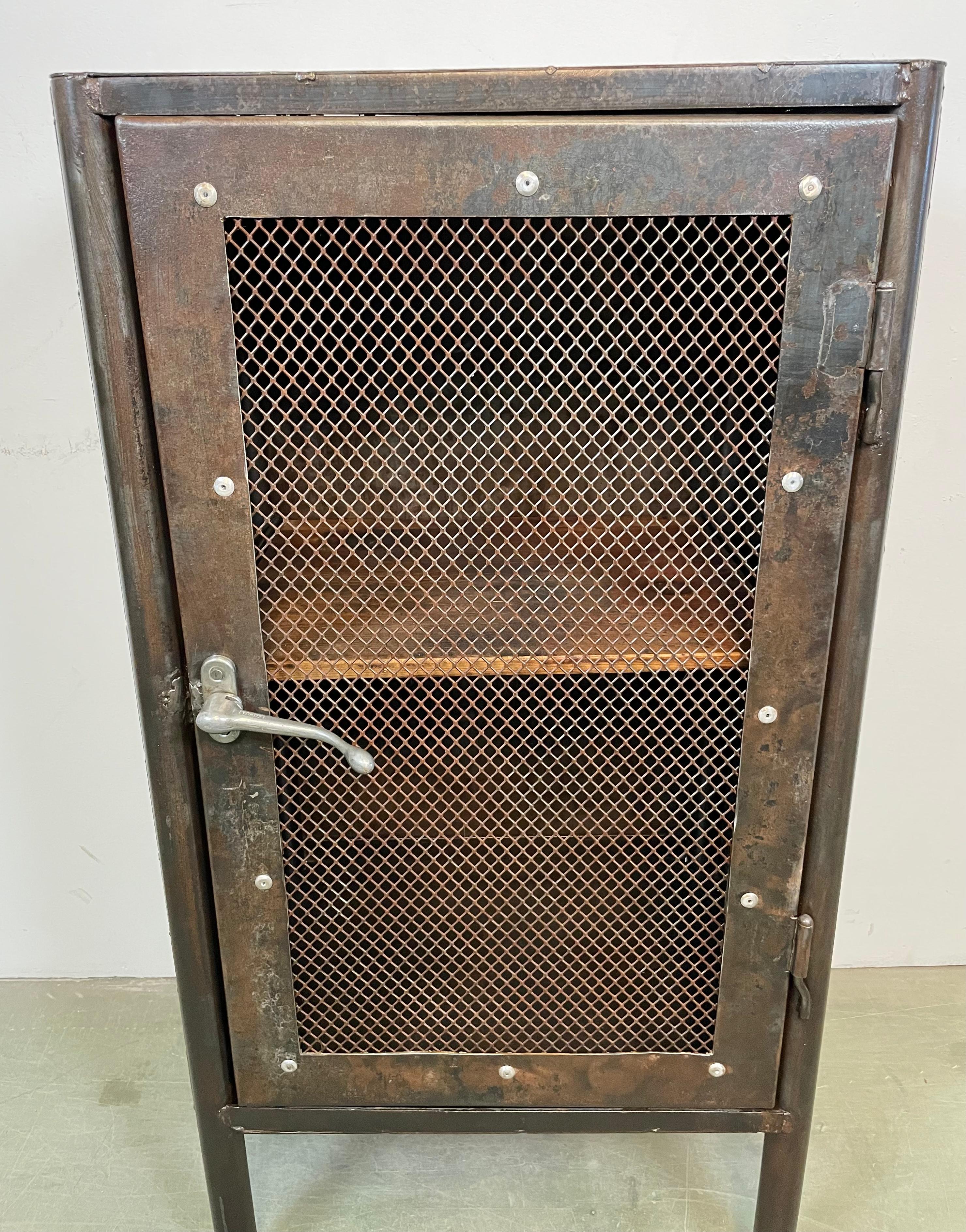 Industrial Iron Cabinet with Mesh Door, 1960s 6