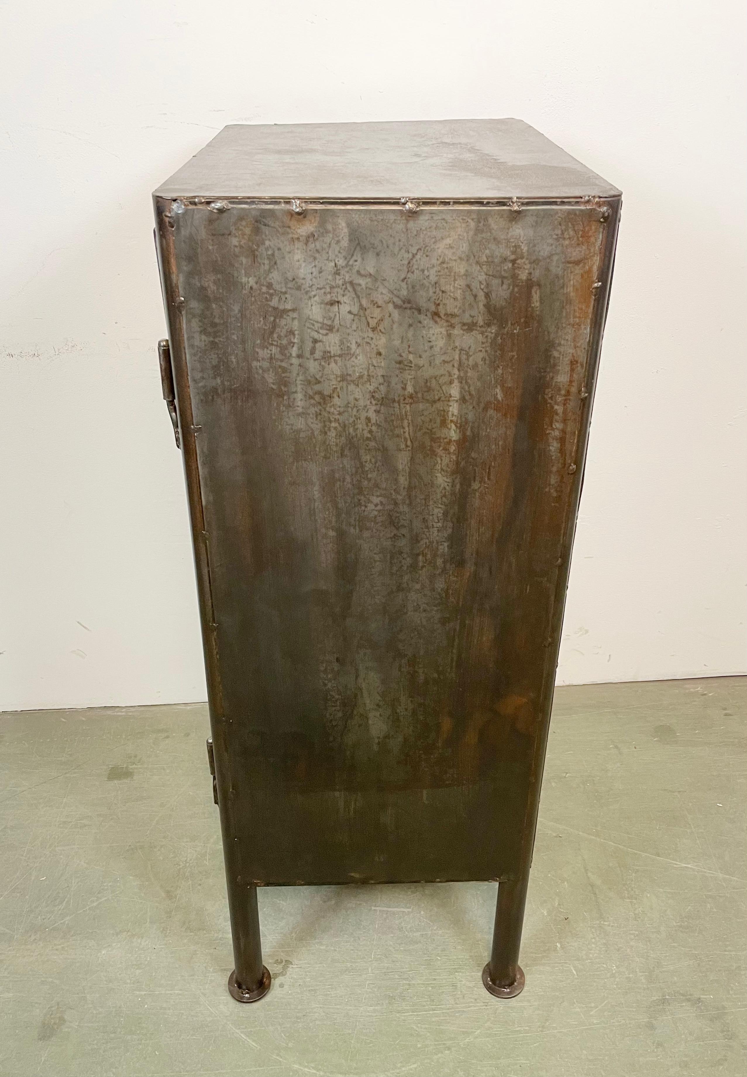 Industrial Iron Cabinet with Mesh Door, 1960s 10