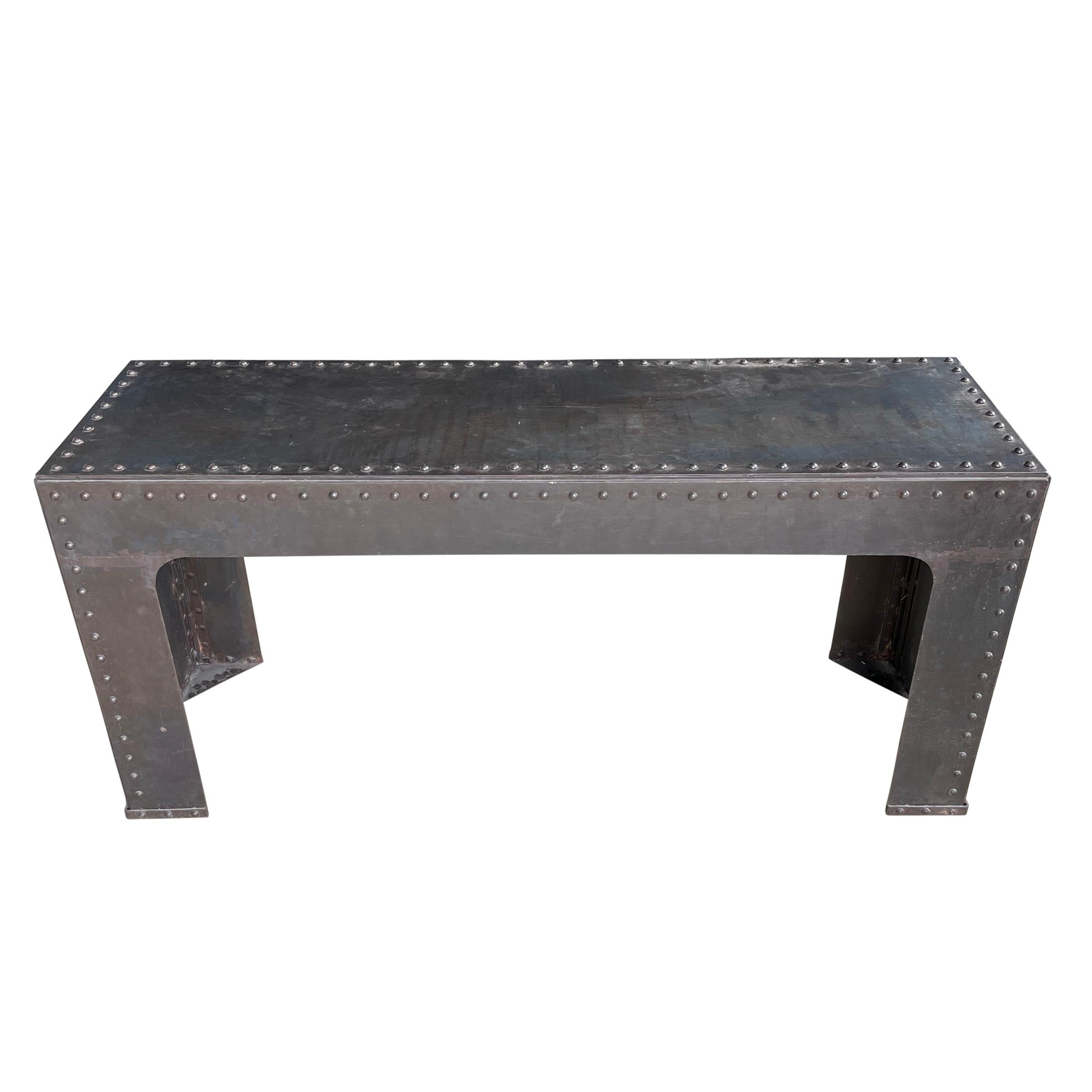 American Industrial Steel Console Table