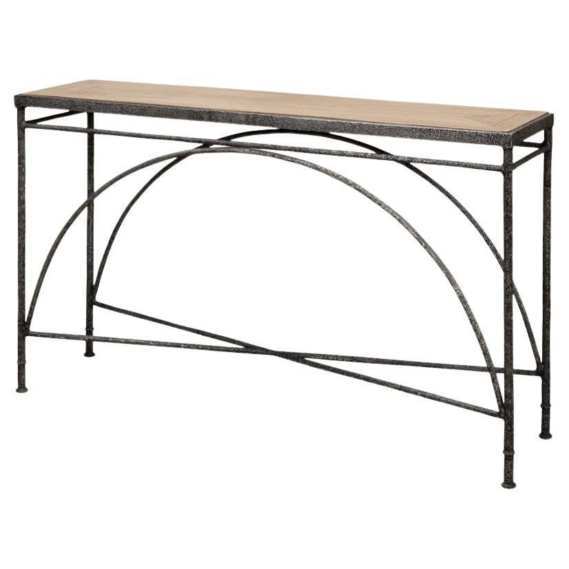 Industrial Iron Console Table For Sale