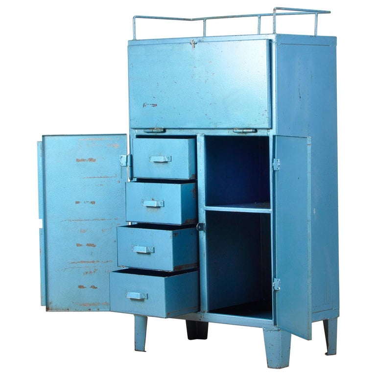 Industrial Iron Cupboard, 1960s at 1stDibs