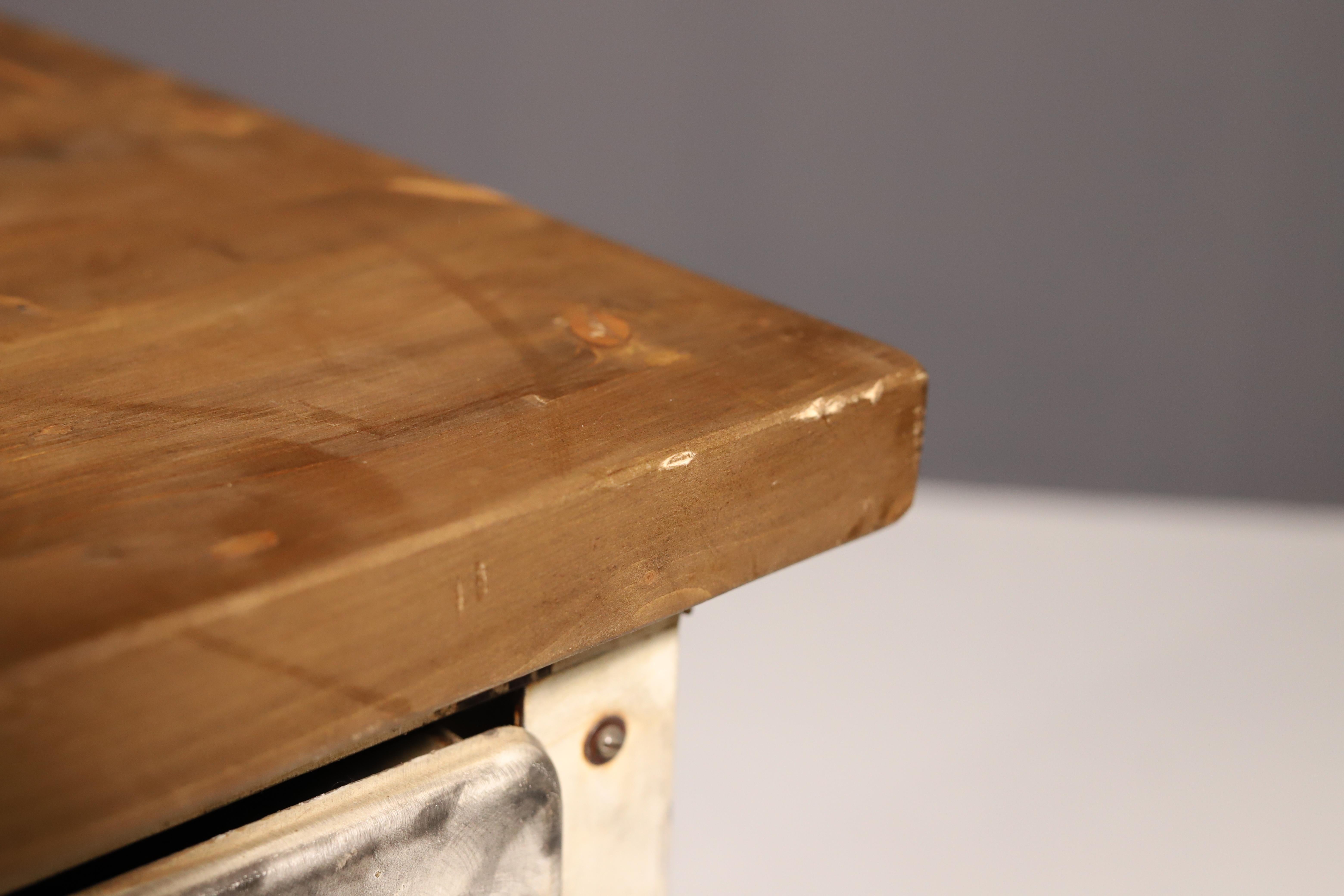 Industrial iron kitchen table from the 1950s, Czechoslovakia For Sale 7