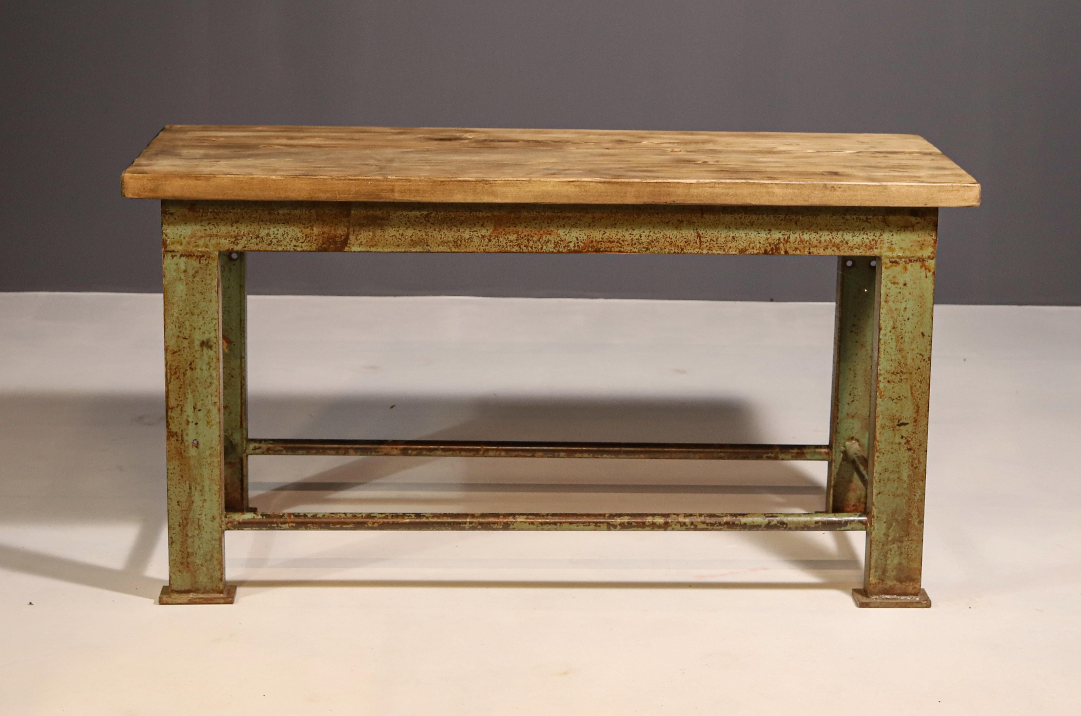 Industrial iron kitchen table from the 1950s, Czechoslovakia For Sale 1