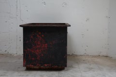 Industrial Iron Planter with Aged Patina