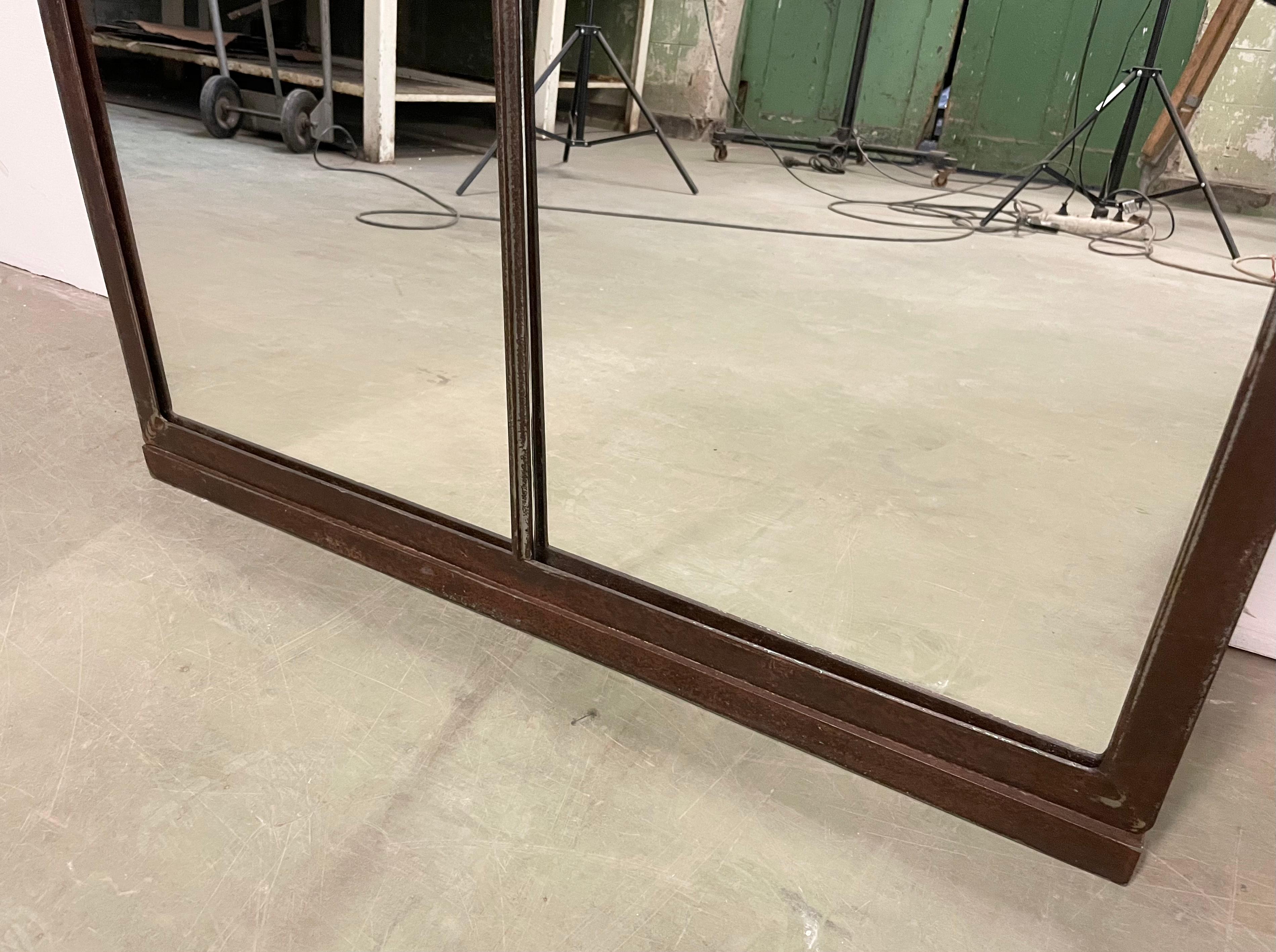 Industrial Iron Window Mirror, 1950s For Sale 4