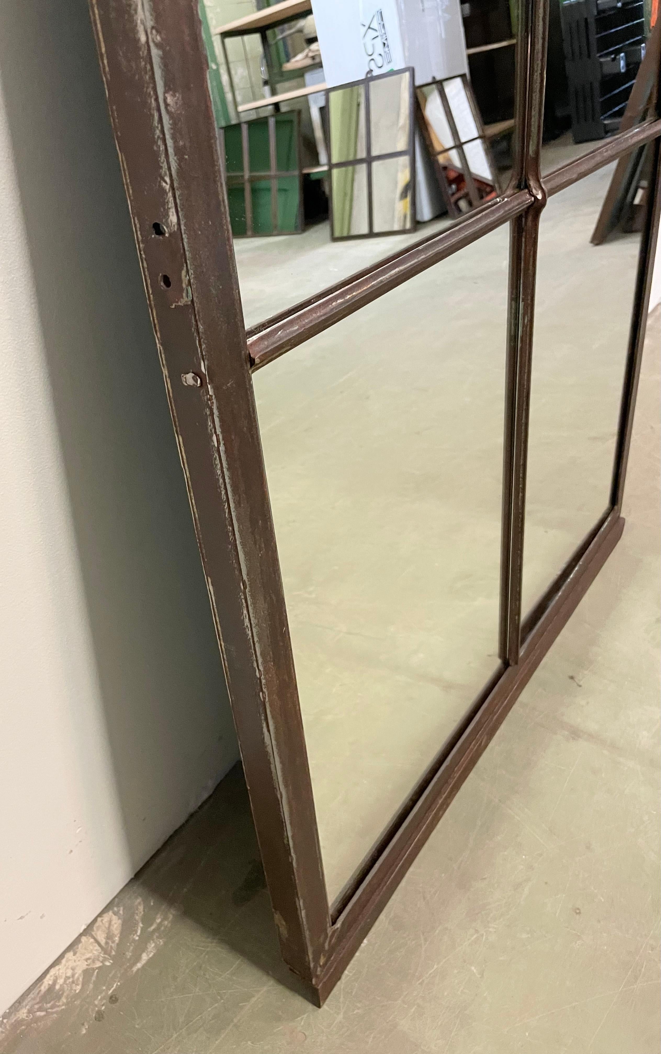 Industrial Iron Window Mirror, 1950s For Sale 5