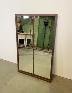 Industrial Iron Window Mirror, 1950s