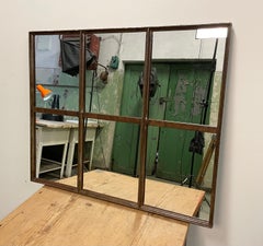 Industrial Iron Window Mirror, 1950s
