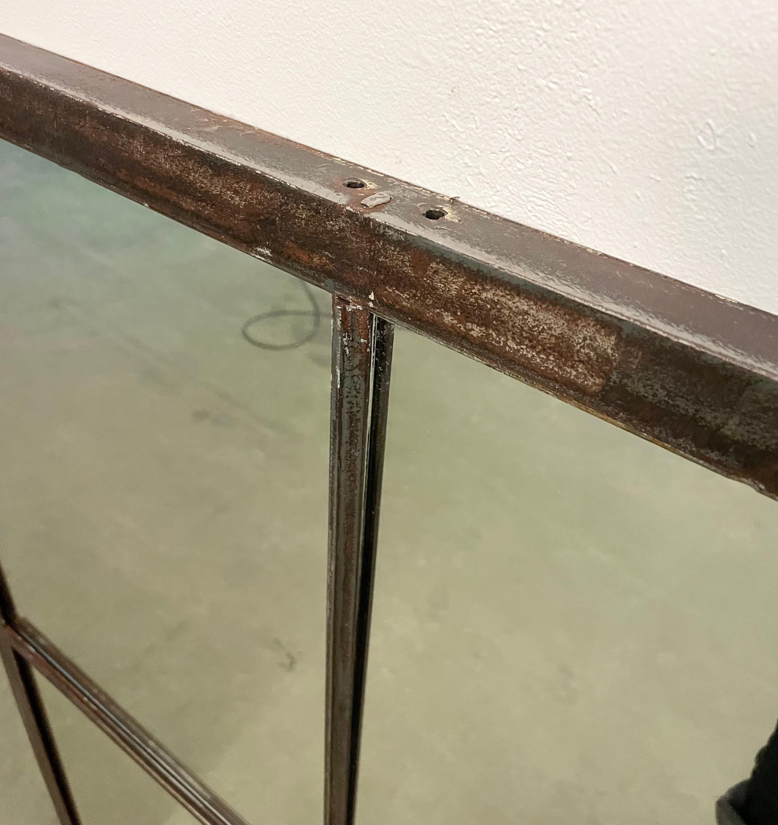 Industrial Iron Window Mirror, 1950s For Sale 2