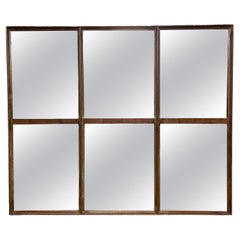 Industrial Iron Window Mirror, 1950s