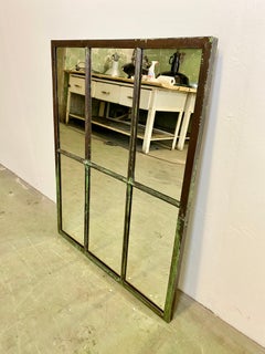 Industrial Iron Window with Mirror, 1930s