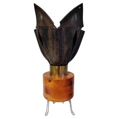 Industrial Iron & Wood Table Lamp
