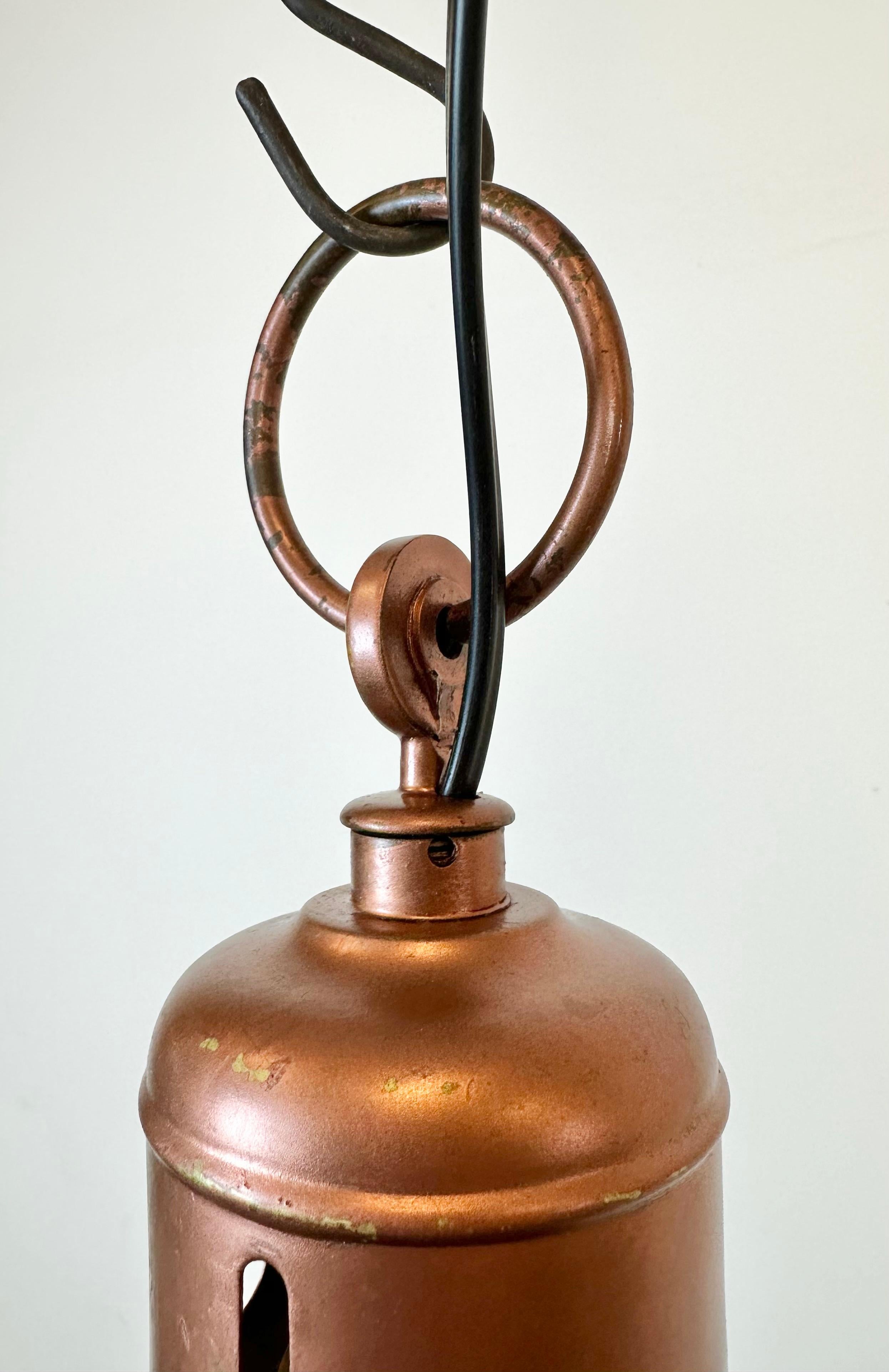 Industrial Italian Black Enamel Factory Lamp with Iron Top, 1950s For Sale 2