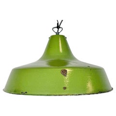 Industrial Italian Green Enamel Factory Pendant Lamp, 1960s