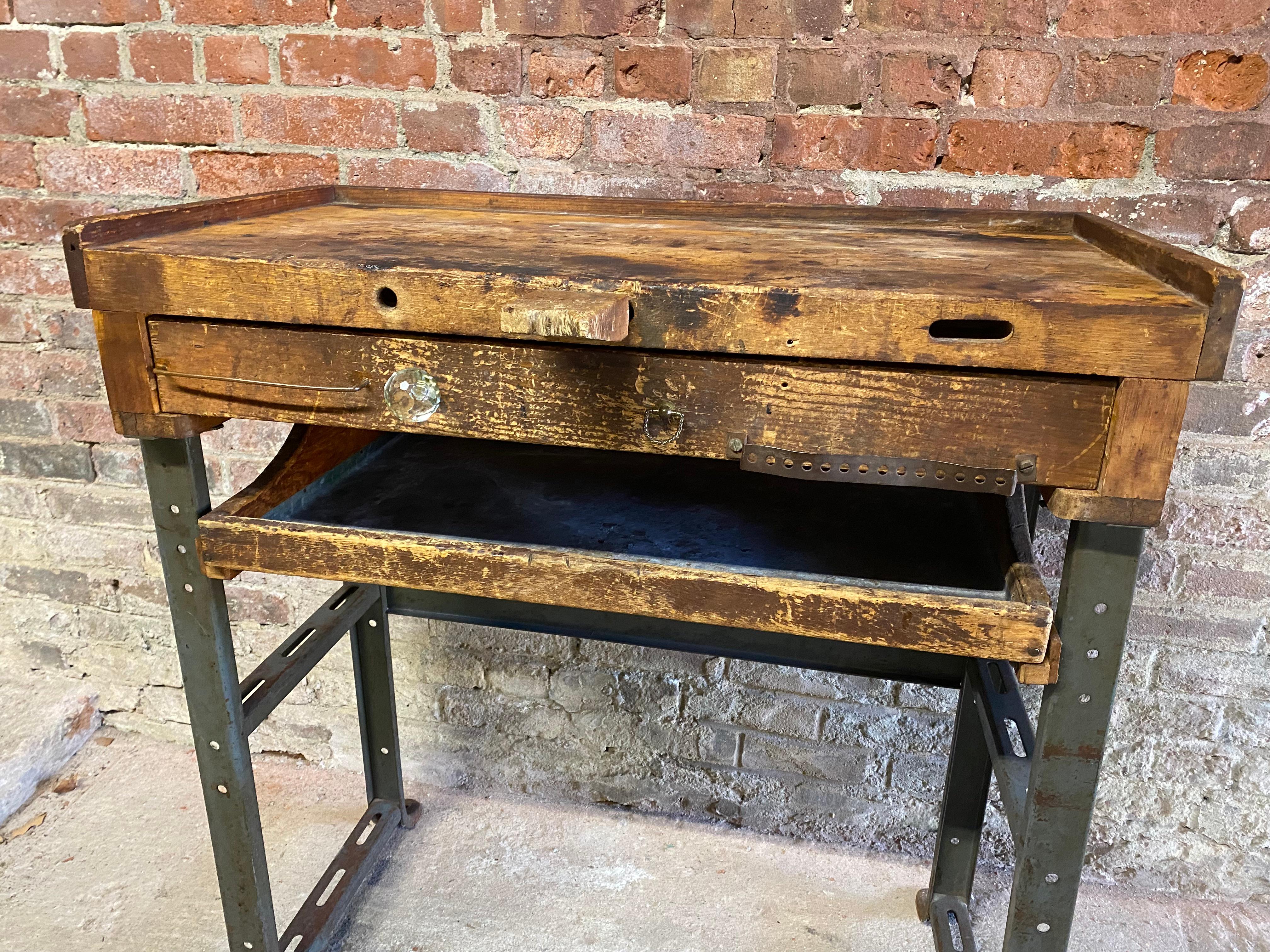 Steel Industrial Jeweler's Bench Work Table