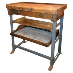 Vintage Industrial Jewelers Bench/ Work Table