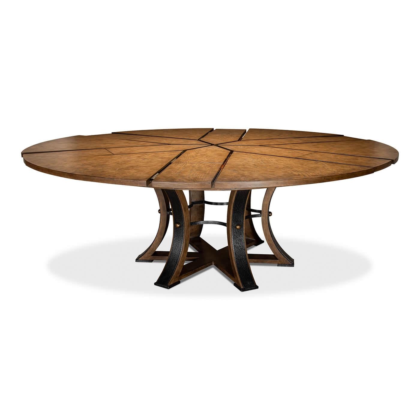 round industrial dining table
