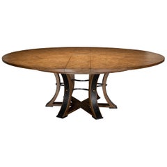Used Industrial Round Extension Dining Table